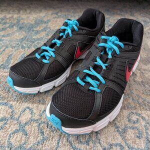 NIKE Sneakers Women's 8.5‎ Downshifter 5 Black Turquoise Lace Up Slip On Running